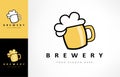 Mug of beer with foam logo vector. Drink design. Brewery symbol. Royalty Free Stock Photo